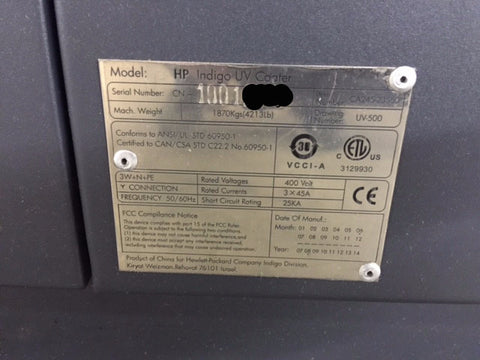 Picture of HP Indigo  UV coating machine - Just Sold